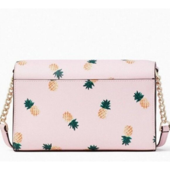 ♠️♠️ Kate Spade Staci Pineapple Print Small Crossbody Pink Multi NWT - Picture 4 of 7